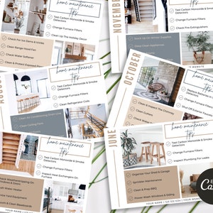 12 cartes postales de conseils d'entretien mensuels | Cartes postales immobilières | Commercialisation immobilière | Cartes postales d'agriculture d'agent immobilier, porte-à-porte d'agent immobilier