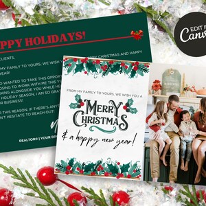 Feliz Navidad y Feliz Año Nuevo Tarjeta de Bienes Raíces / Tarjeta de Felicitación de Bienes Raíces / Tarjeta de Navidad del Cliente / Tarjeta de Vacaciones de Bienes Raíces