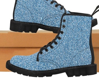 light blue fur boots