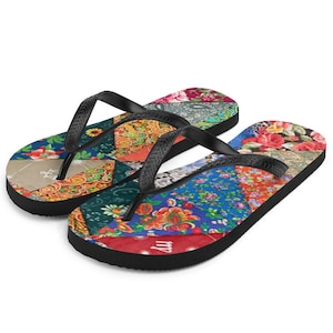 Dam, lapptäcke, flip-flops, quiltade, sommarskor, skor, semesterutrustning, trendigt mönster, flerfärgade, bästsäljande, mammapresenter