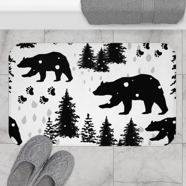 Black Bear Shower Curtain Etsy