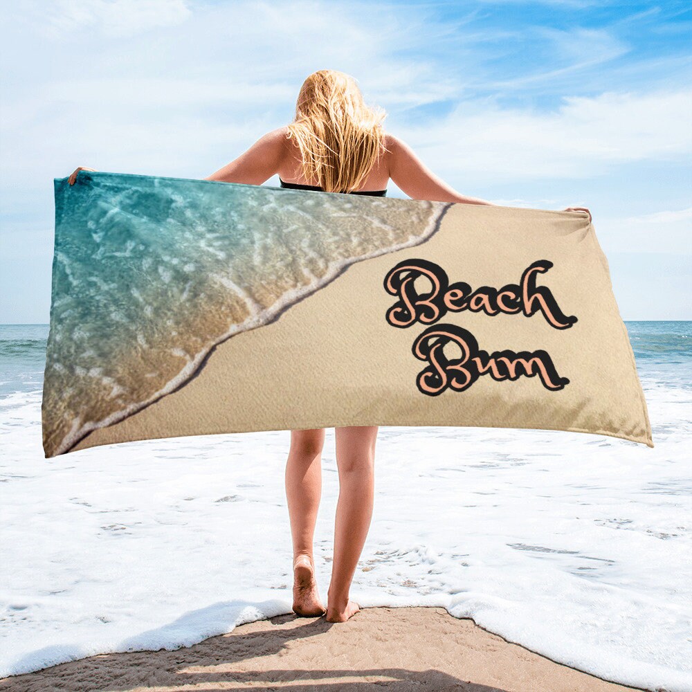 Beach Towel Bath Towel Beach Bum Summer Vibes Tropical Drying Cloth Great Gifts Accessory Vacation Gear Ocean Sand Etsy Ireland