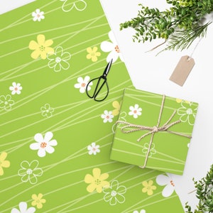 Frühlingspapier, Geschenkpapier, Grün, Blumen, Geschenkpapier, Meistverkauftes Papier, hübsches Geschenkpapier, Floralpapier, Geschenkverpackung