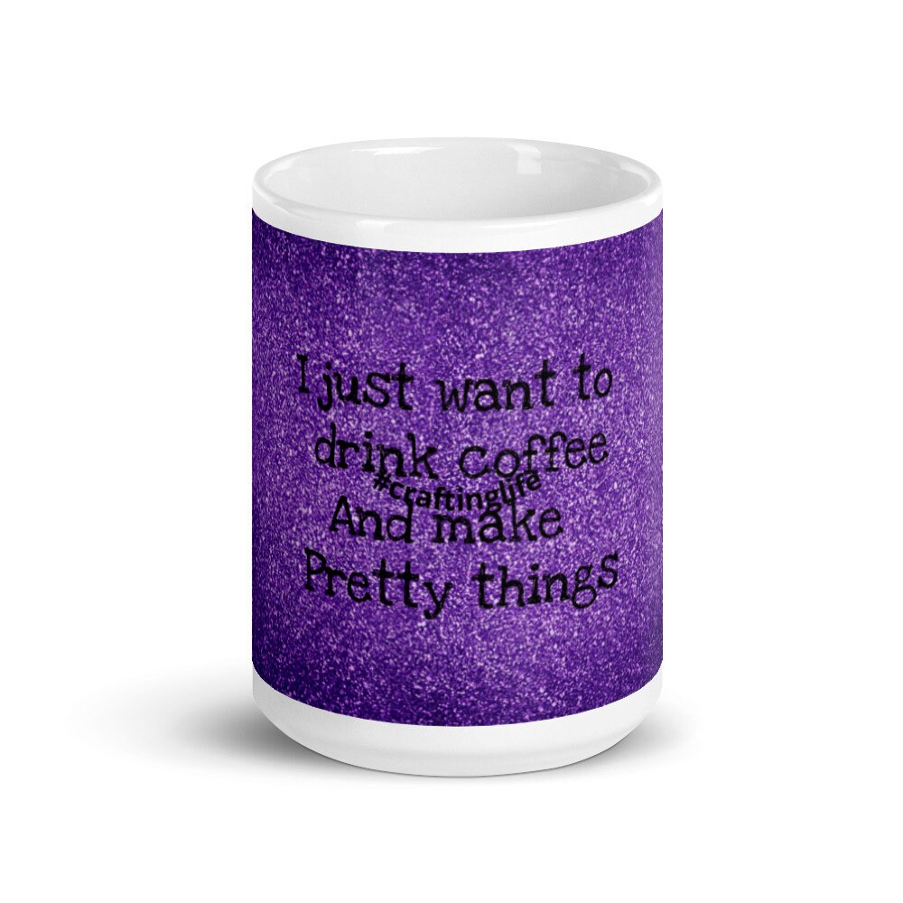 Coffee Mug Purple Glitter Crafting Gift Coffee Cup Gifts Etsy UK