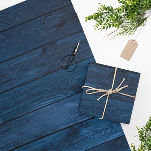 Wrapping Paper, Navy Blue, Ship lap, Wood planks, Rustic look, be st selling paper, trendy pattern, farmhouse decor,