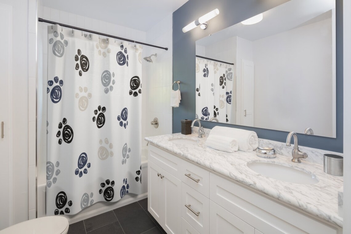 Pattern Print Veterianary Bathroom Shower Curtain