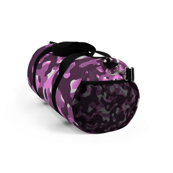 Duffel Bag Purple and Pink Camo Pattern 