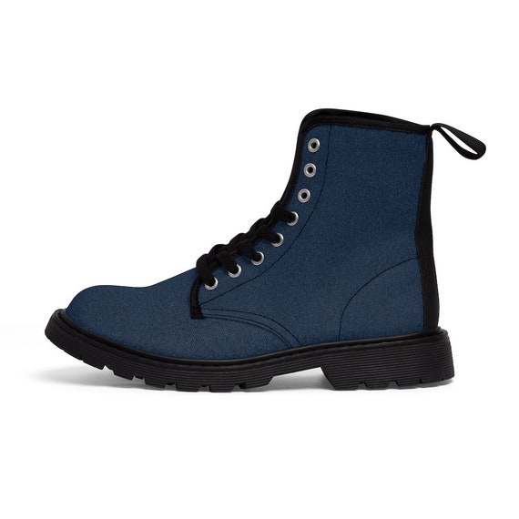 Two Colors Women s Canvas Boots Navy Blue Boots Combat Boots Winter Boots Best Selling Footwear Shoes Gothic Punk Hiking Boots Etsy