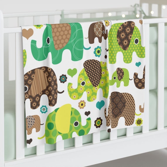 Elephants Jungle Animals Baby Swaddle Blanket Baby Etsy