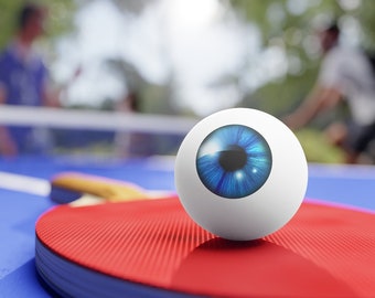 Piłeczki do ping-ponga, zestaw 6 sztuk, zestaw do ping-ponga Eyeball, niebieska piłka do ping-ponga, niebieskie soczewki kontaktowe, świetne prezenty dla miłośników ping-ponga