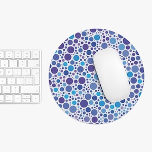 Mousepad, Computer accessory, deck top decor, polka dots, blue and purple, office gear, great gifts, Trendy pattern, best selling mousepad