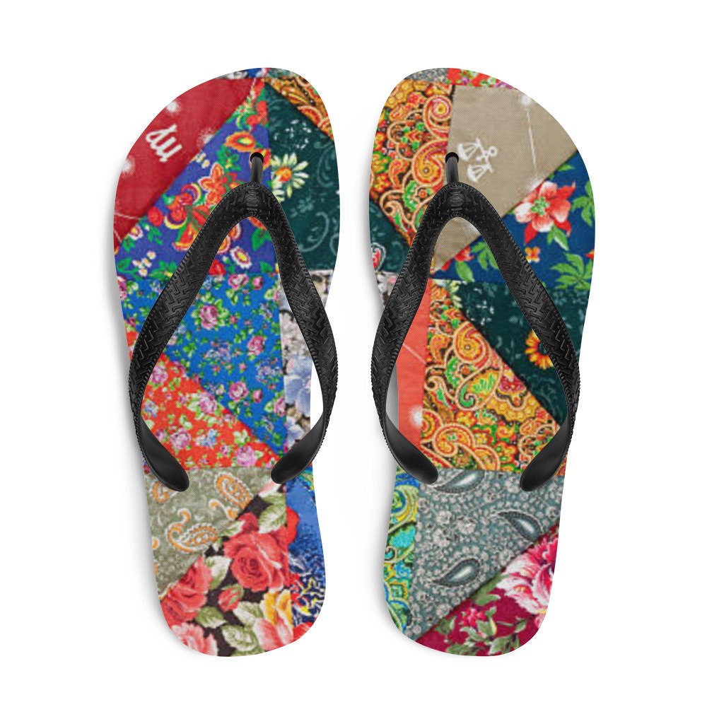 Woman's Patchwork Flip-flops Quilted Summer Shoes - Etsy