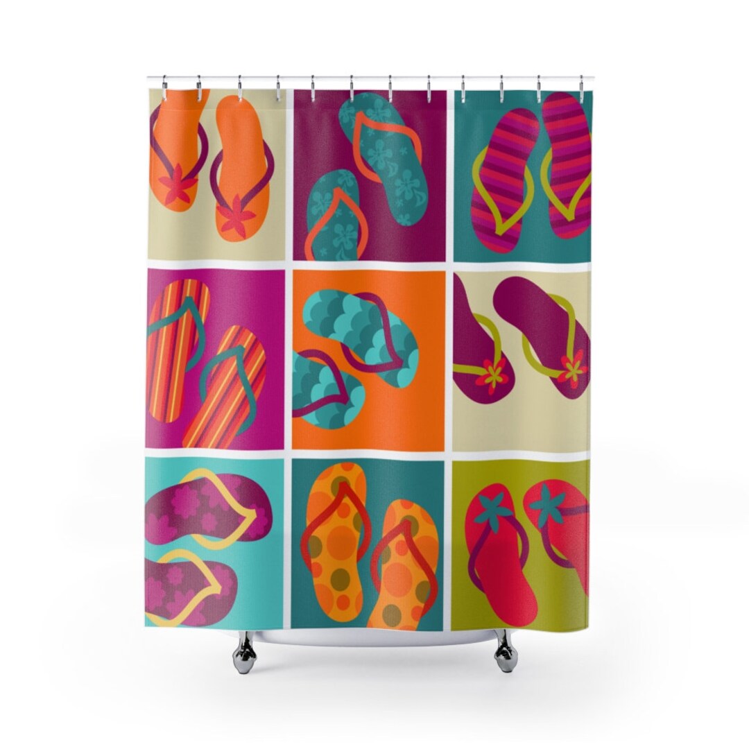 Flip Flops, Shower Curtains, Bathroom Decor, Home Decor, Summer Decor