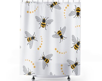 Bee s Shower Curtains Honey Bee Shower Curtain Bathroom Decor