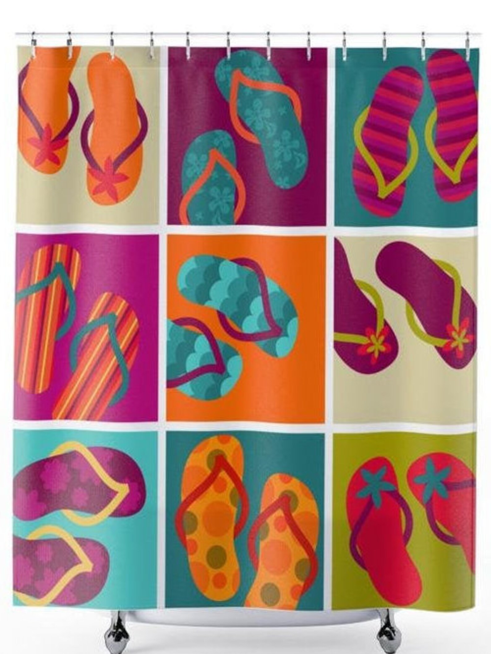Flip Flops Shower Curtains Bathroom Decor Home Decor Etsy