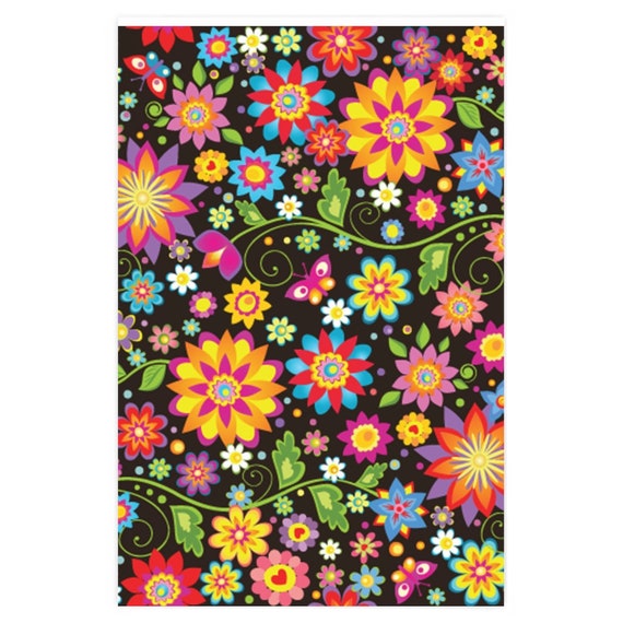 Floral Wrapping Paper, Modern Floral Gift Wrap