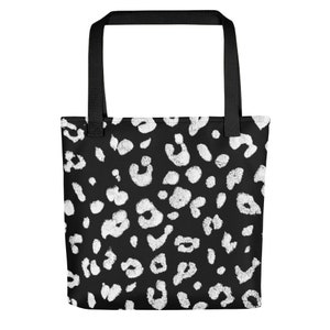 Tragetasche, Leopardenprint, schwarz-weiß, DamenHandtasche, Reisetasche, Für unterwegs, Mama Geschenke, Gepardenprint, Tierprint, Portemonnaie,
