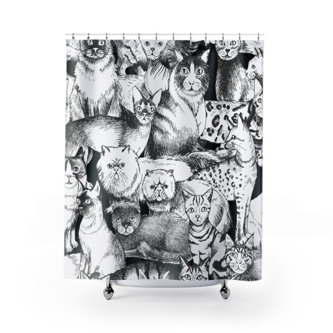 Shower Curtains Cats Kittens Felines Bathroom decor Home Etsy