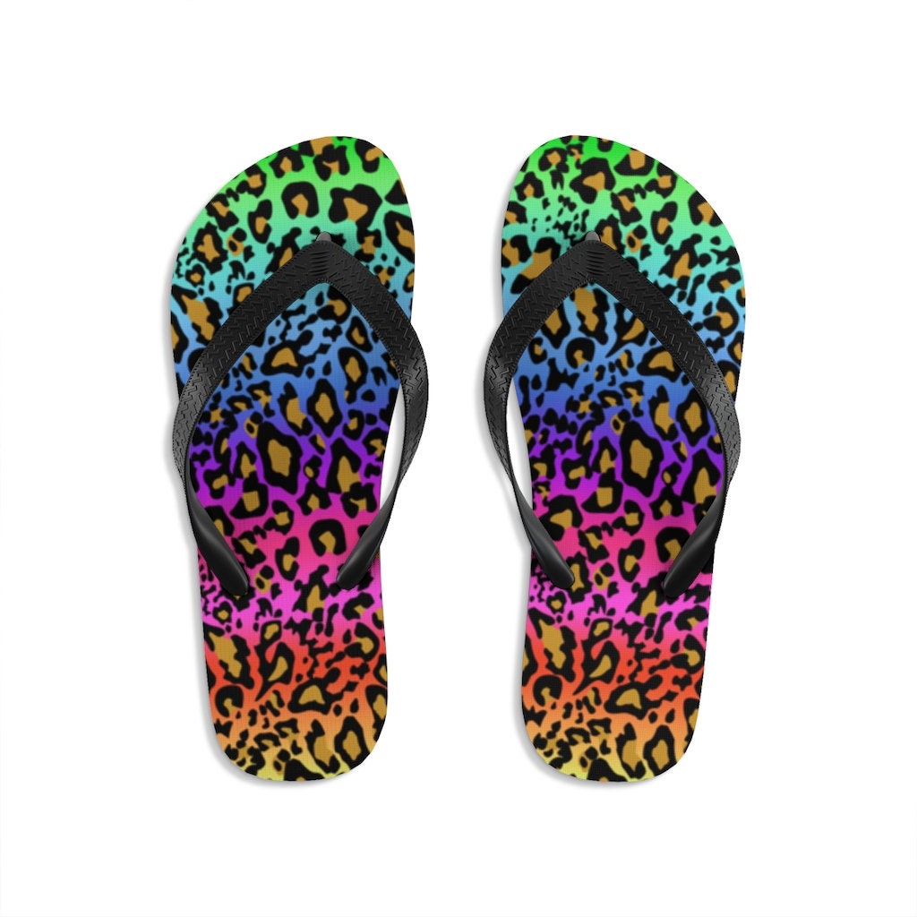 flip flops with rainbow sole