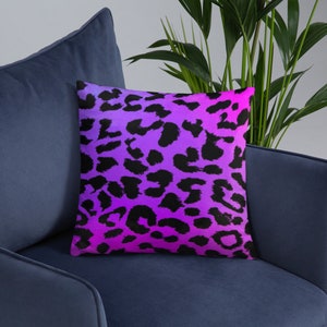 Throw pillow, Leopard print, purple, black, accent Pillow, cheetah print, animal pattern, mom gifts, home decor, best seller, pillow, gifts