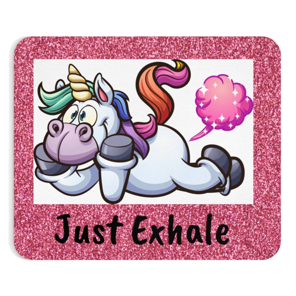 Mouse pad Unicorn farting Just Exhale brillo rosa Etsy