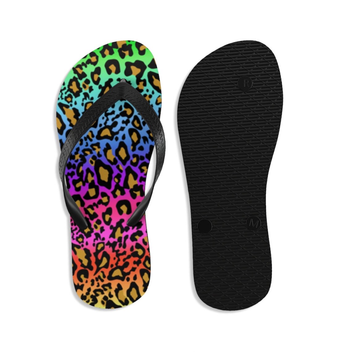canvas rainbow flip flops