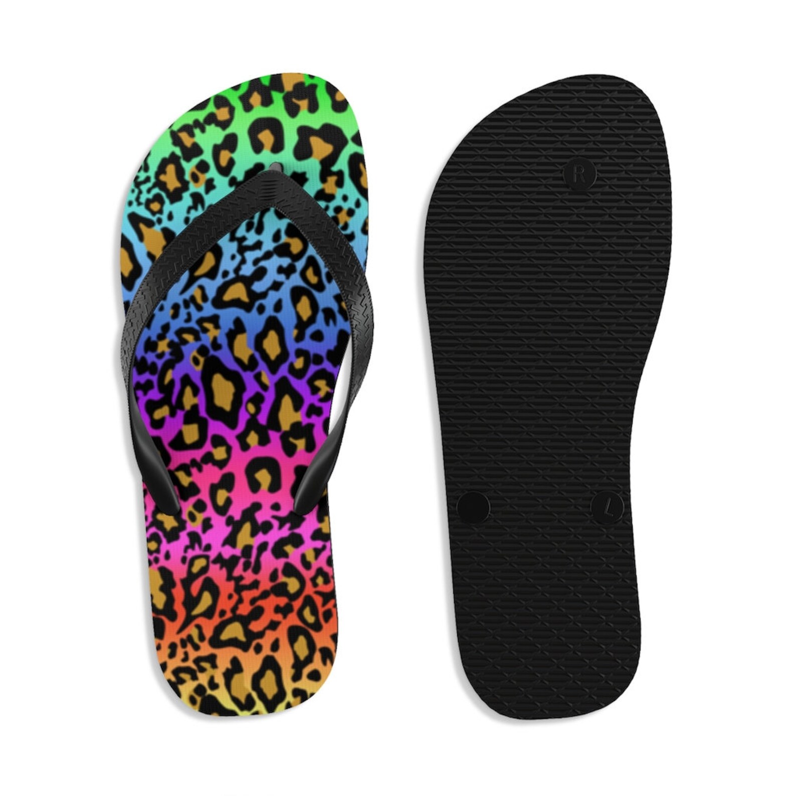 Woman's Flip-flops Beach Footwear Rainbow Colors - Etsy Australia