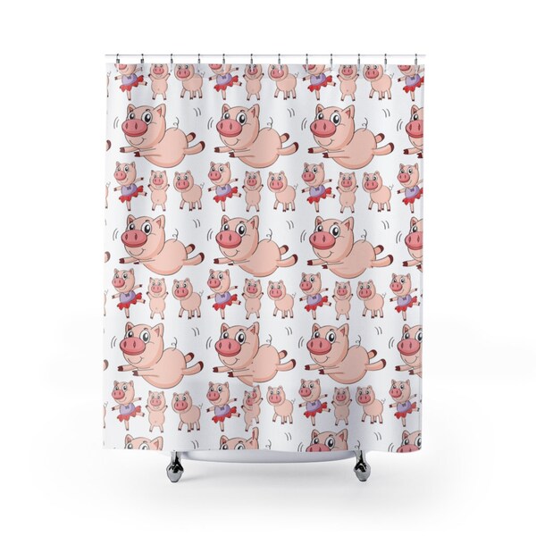 Pig Shower Curtain Etsy