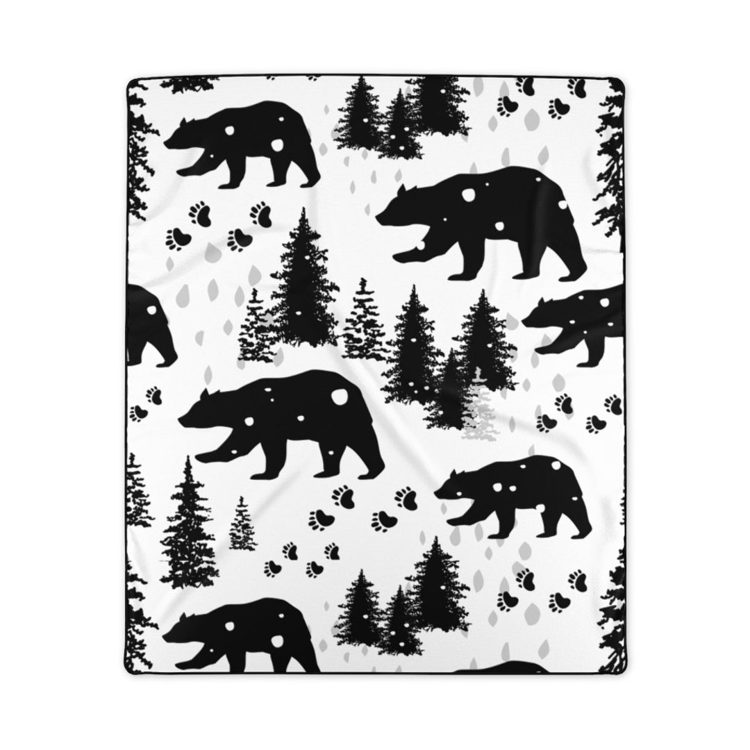 Polyester Blanket 50 X 60 Bear Blanket Black Etsy
