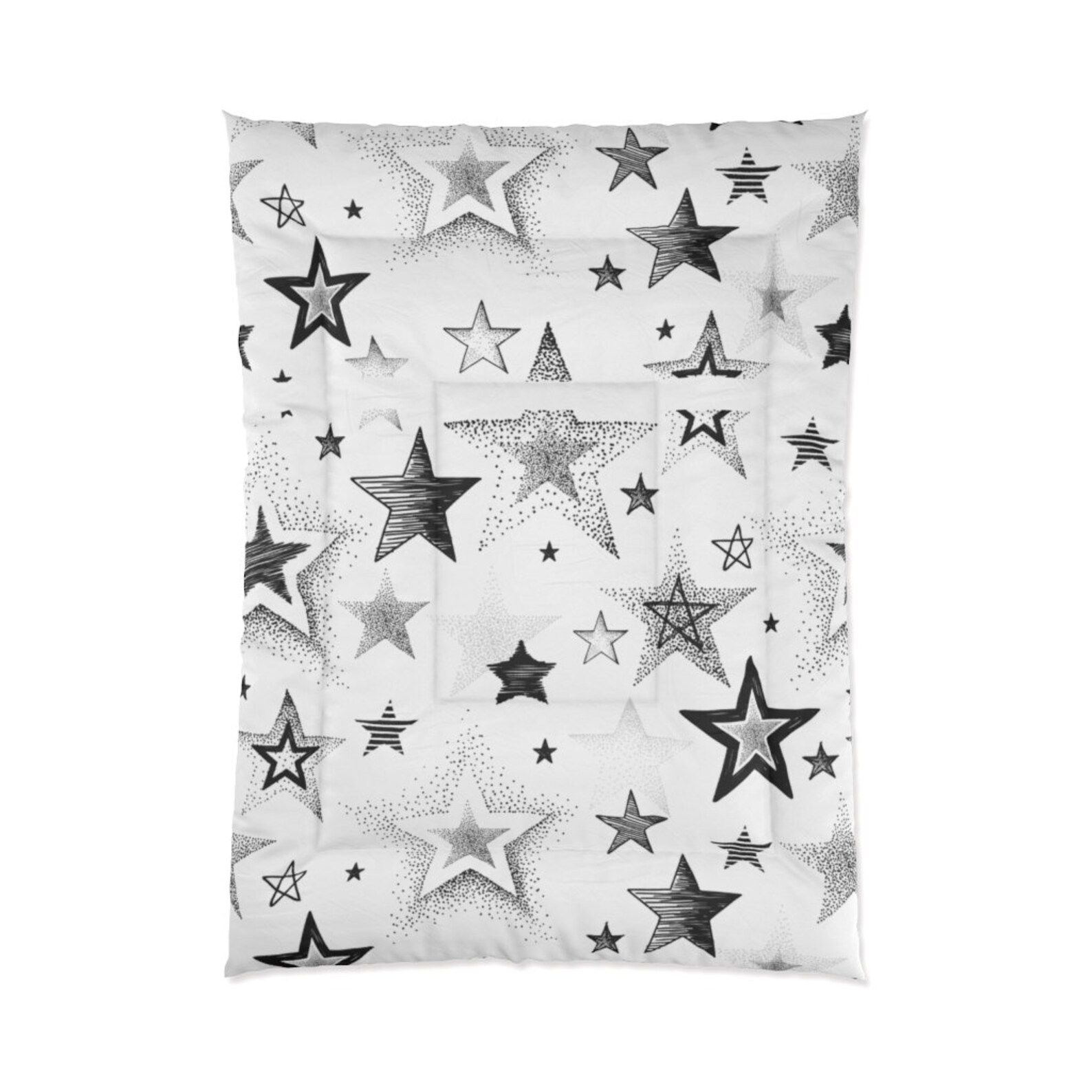 Stars Black and White Blanket Comforter Home Decor Etsy