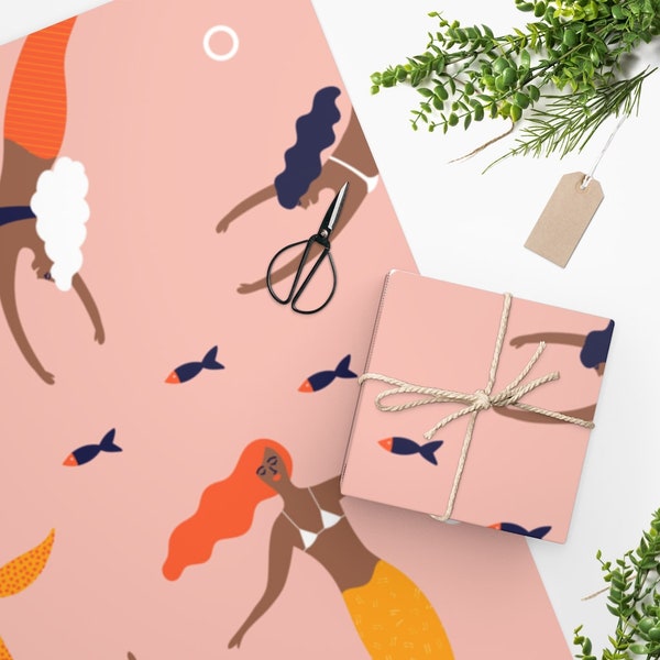 Mermaid Wrapping Paper Etsy
