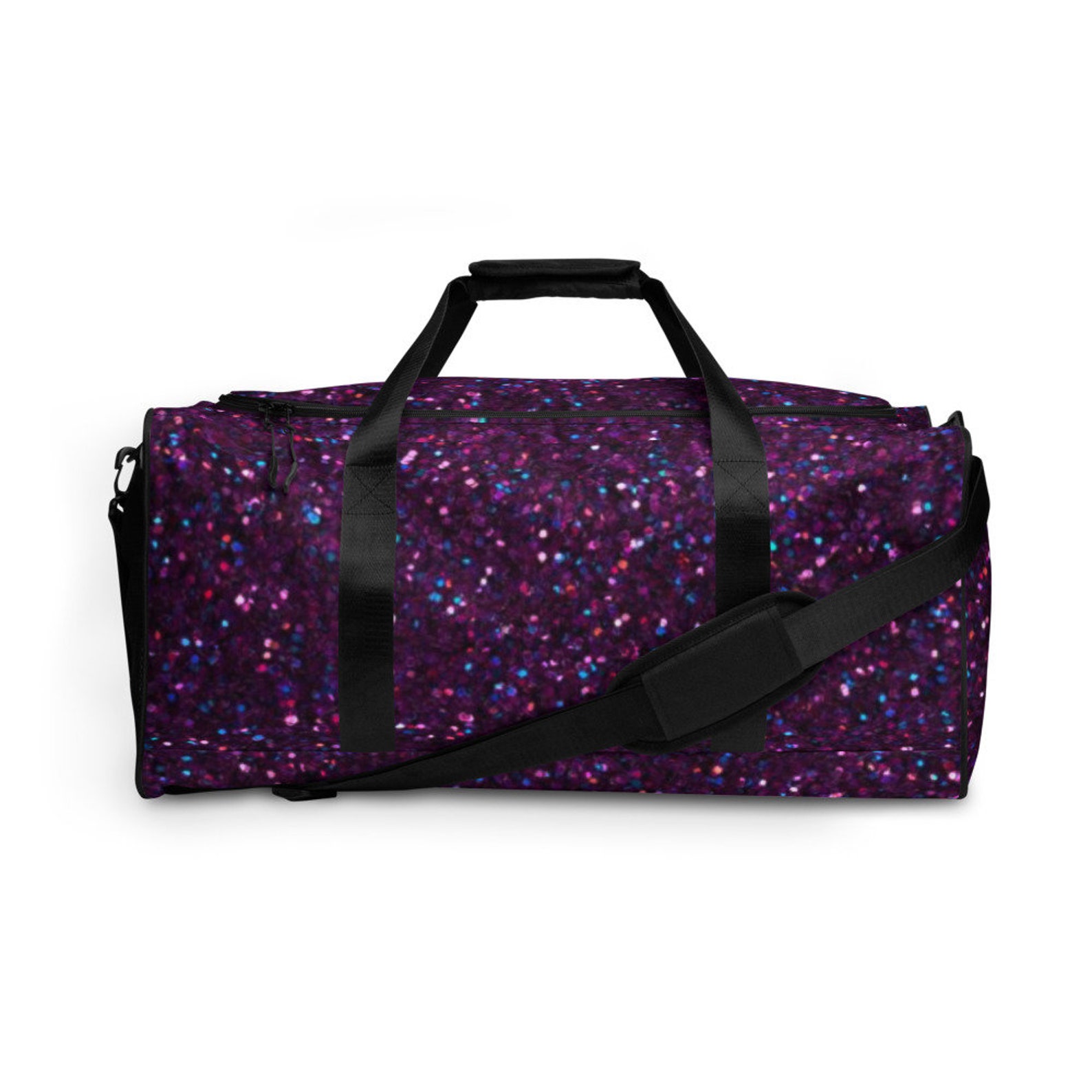 Duffle Bag Purple Glitter Travel Bag Gym Bag Sports Bag - Etsy