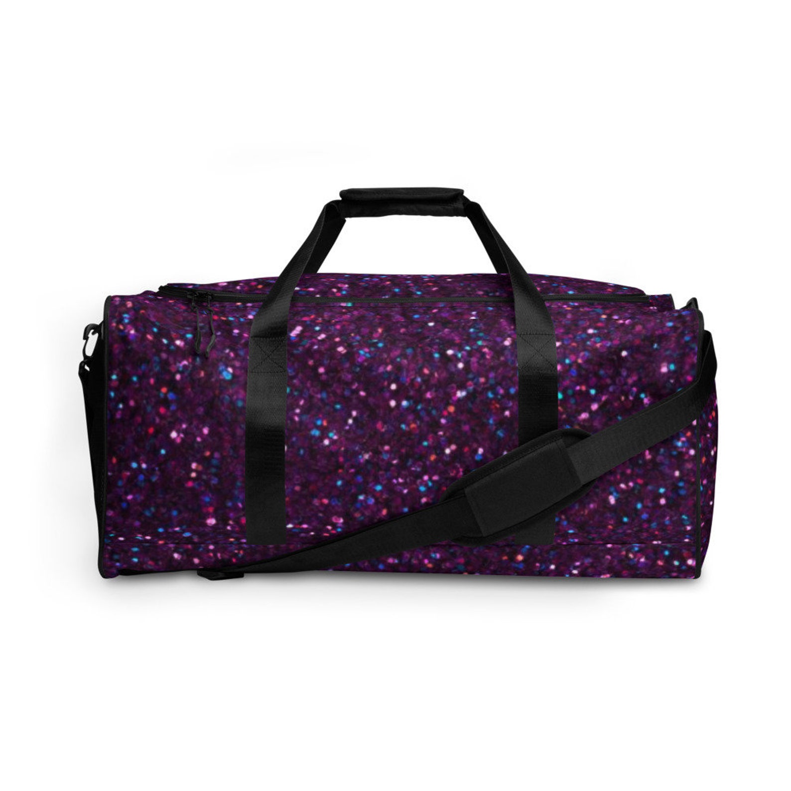 Duffle Bag Purple Glitter Travel Bag Gym Bag Sports Bag Etsy