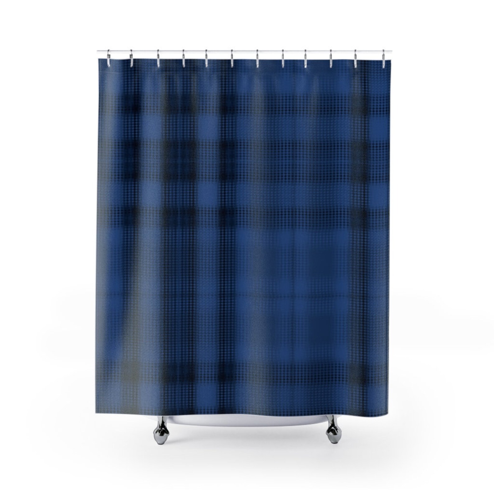 Navy Blue, Buffalo Plaid, Shower Curtains, Bathroom Decor, Home Decor, Gifts for the Home
