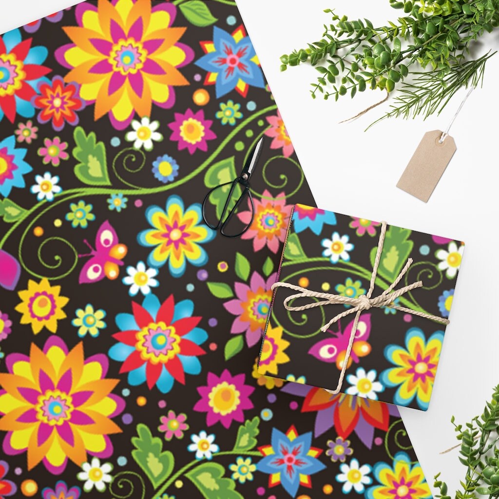 Floral Wrapping Paper, Modern Floral Gift Wrap