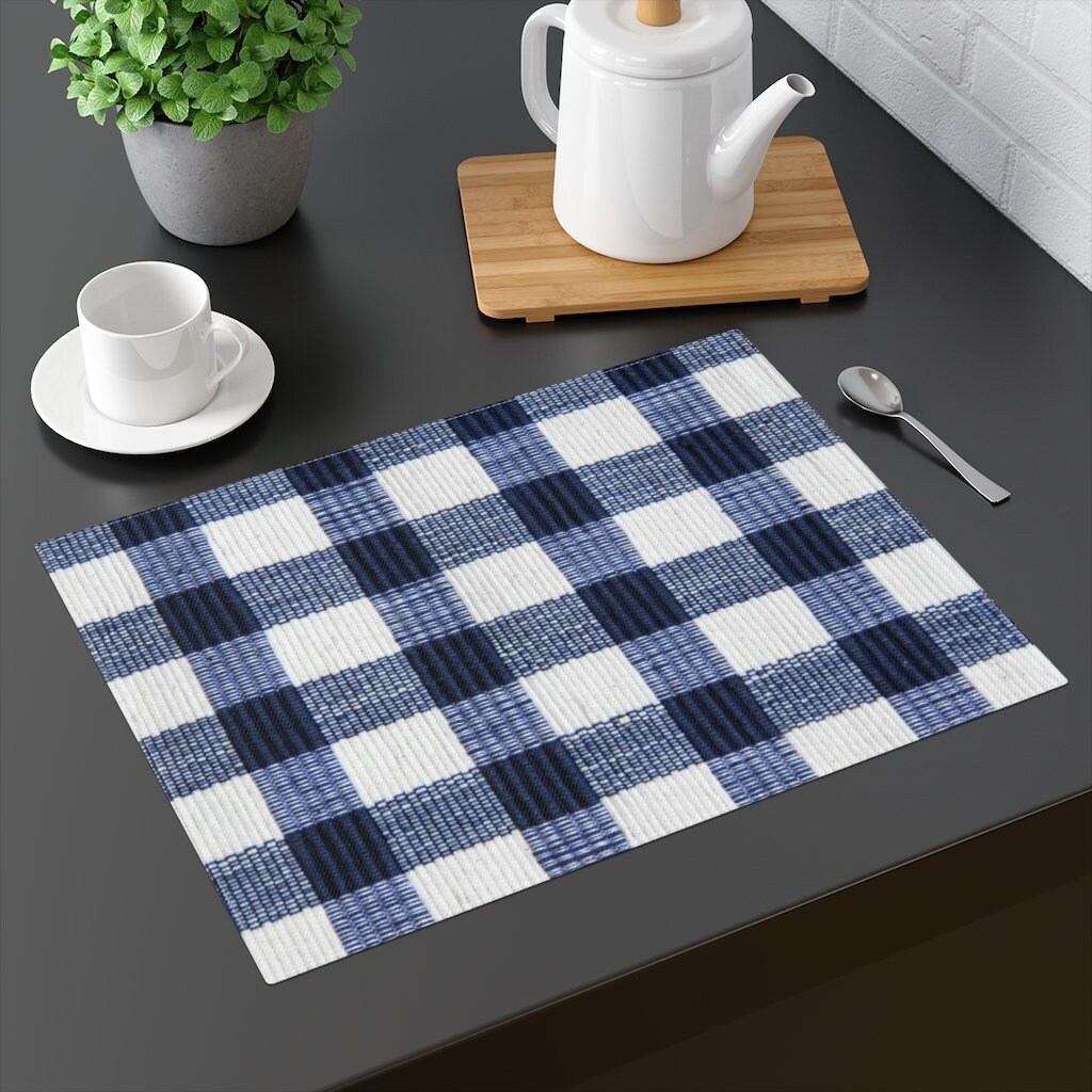 Navy Blue, Buffalo Plaid, Table Decor, Table Cover, Decorative Cloth
