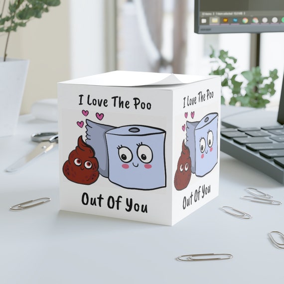 Poop and Toilet Paper Note Pad I Love the Poo Out of You Etsy