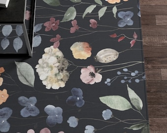 Flower Dornier Rug, Purple flower area rug, Home decor, living room rug, bedroom rug, anti slip bottom of rug, cozy area rug