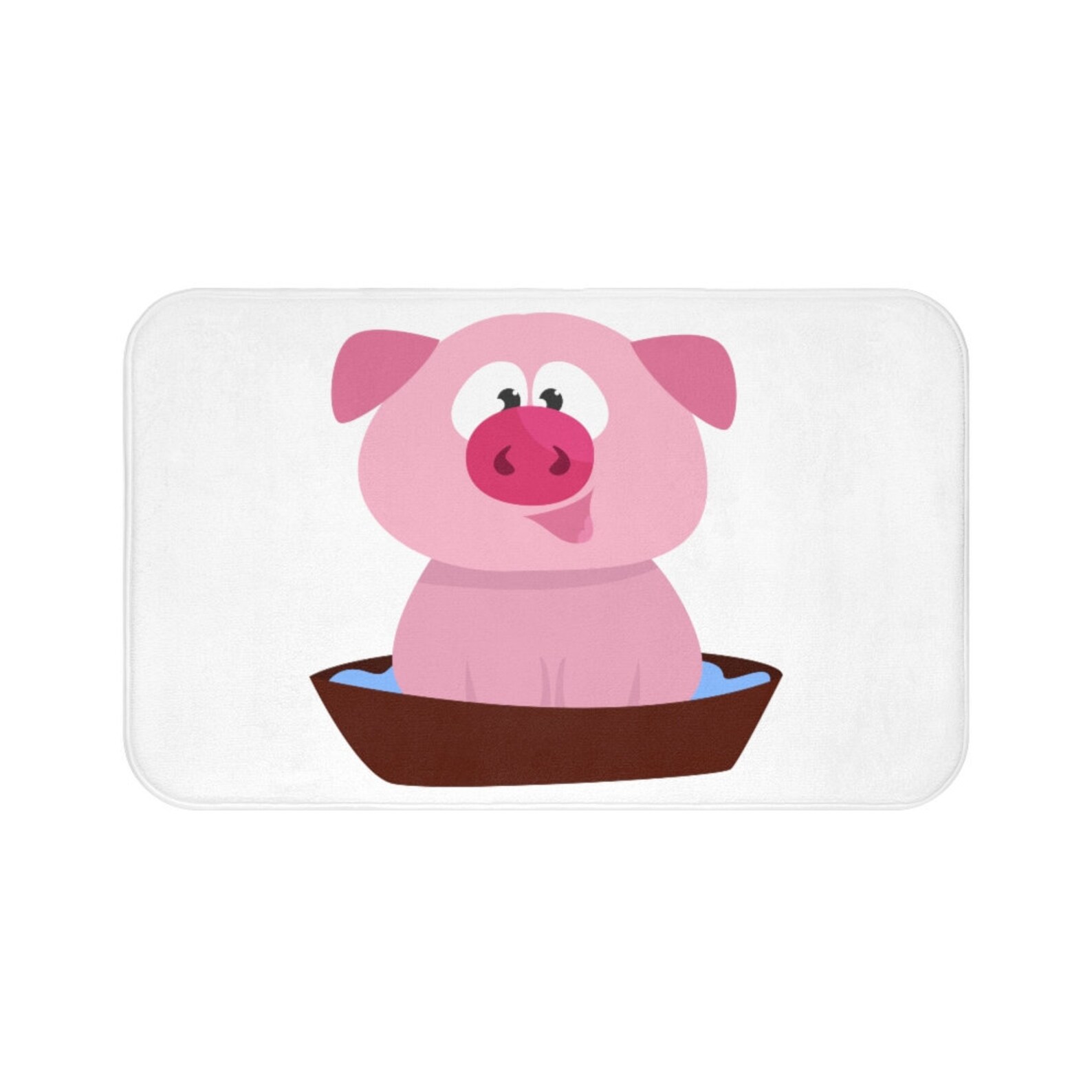 Funny Bath Mat Bathroom Decor Pig in Tub Pink Farm Animal Etsy
