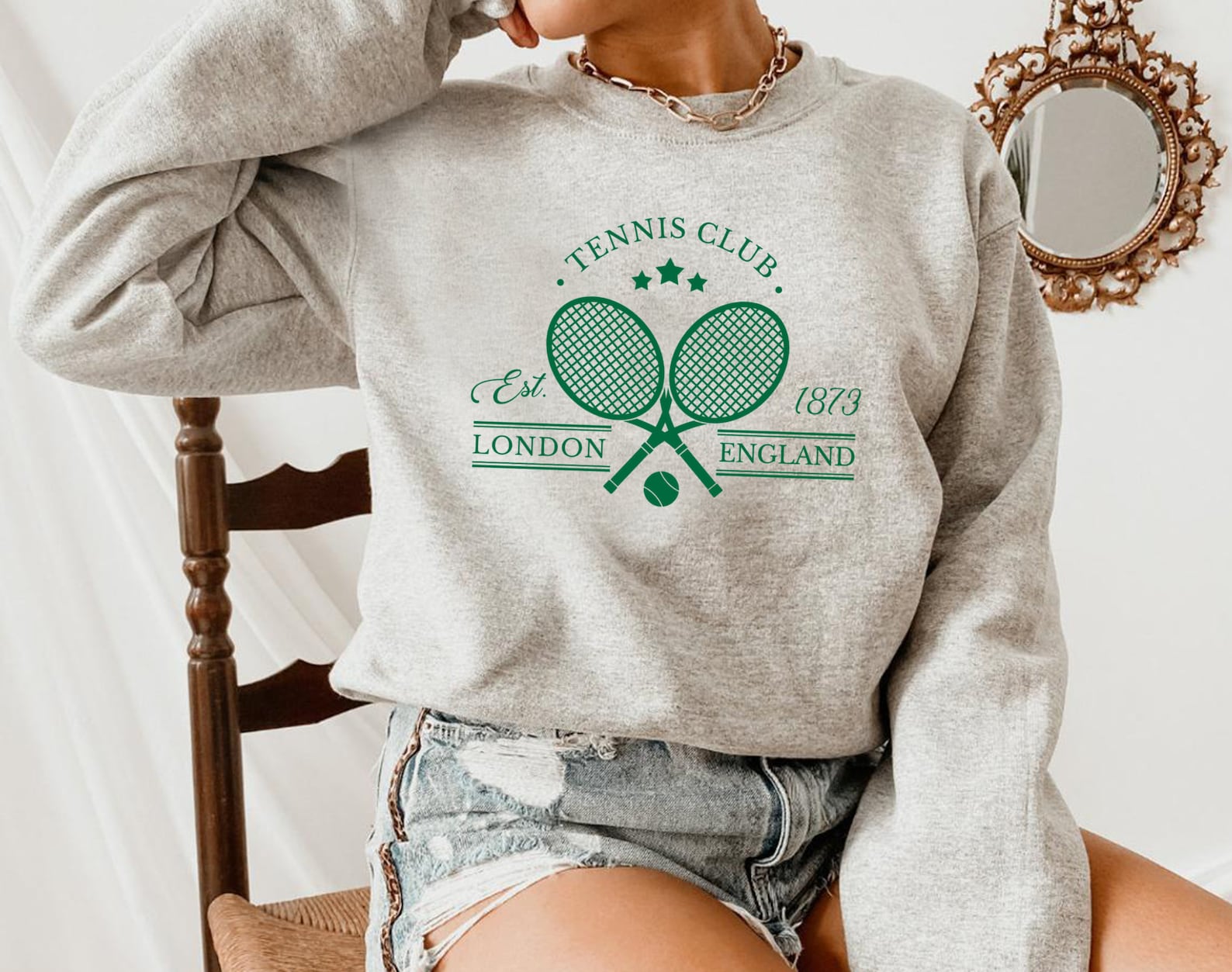 Tennis Oversized Crewneck Sweatshirt Tennis Club Pullover Etsy