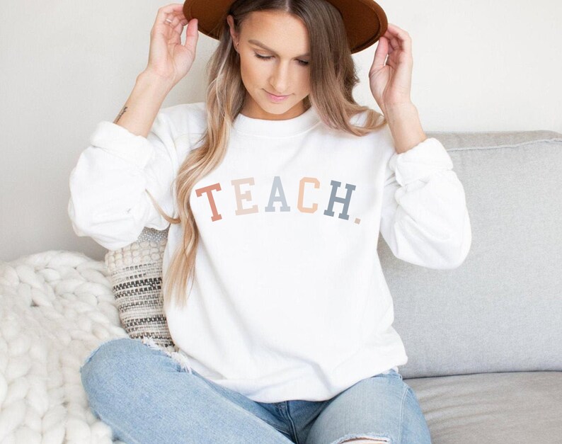 Teacher Sweatshirt Teacher Boho Teacher Sweater Fall Etsy