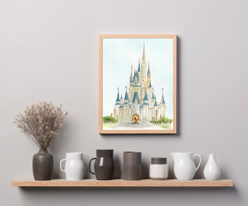 Disney Castle Watercolor Print - Etsy