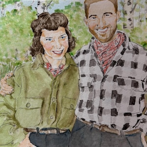 Memorial Portrait, Custom Hand-Painted Watercolor Painting from Photo or Picture