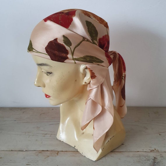 Vintage 40s 50s Nude Pink and Russet Autumn  Leav… - image 7