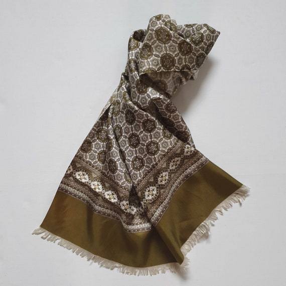 Luxurious Long silk scarf 20s 30s Cravat style pat