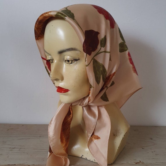 Vintage 40s 50s Nude Pink and Russet Autumn  Leav… - image 5