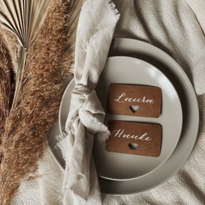 Platzkarten | Namensschilder | Herz | Hochzeit | Individuell beschriftet | handgeschrieben | personalisiert | handbeschriftet | Kraftpapier