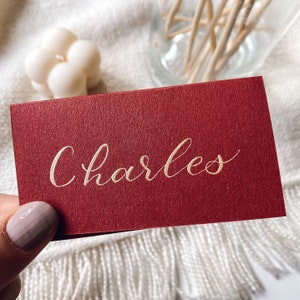 Platzkarten | Namensschilder | Hochzeit | Individuell | Metall | handgeschrieben | kalligrafiert | personalisiert | handbeschriftet