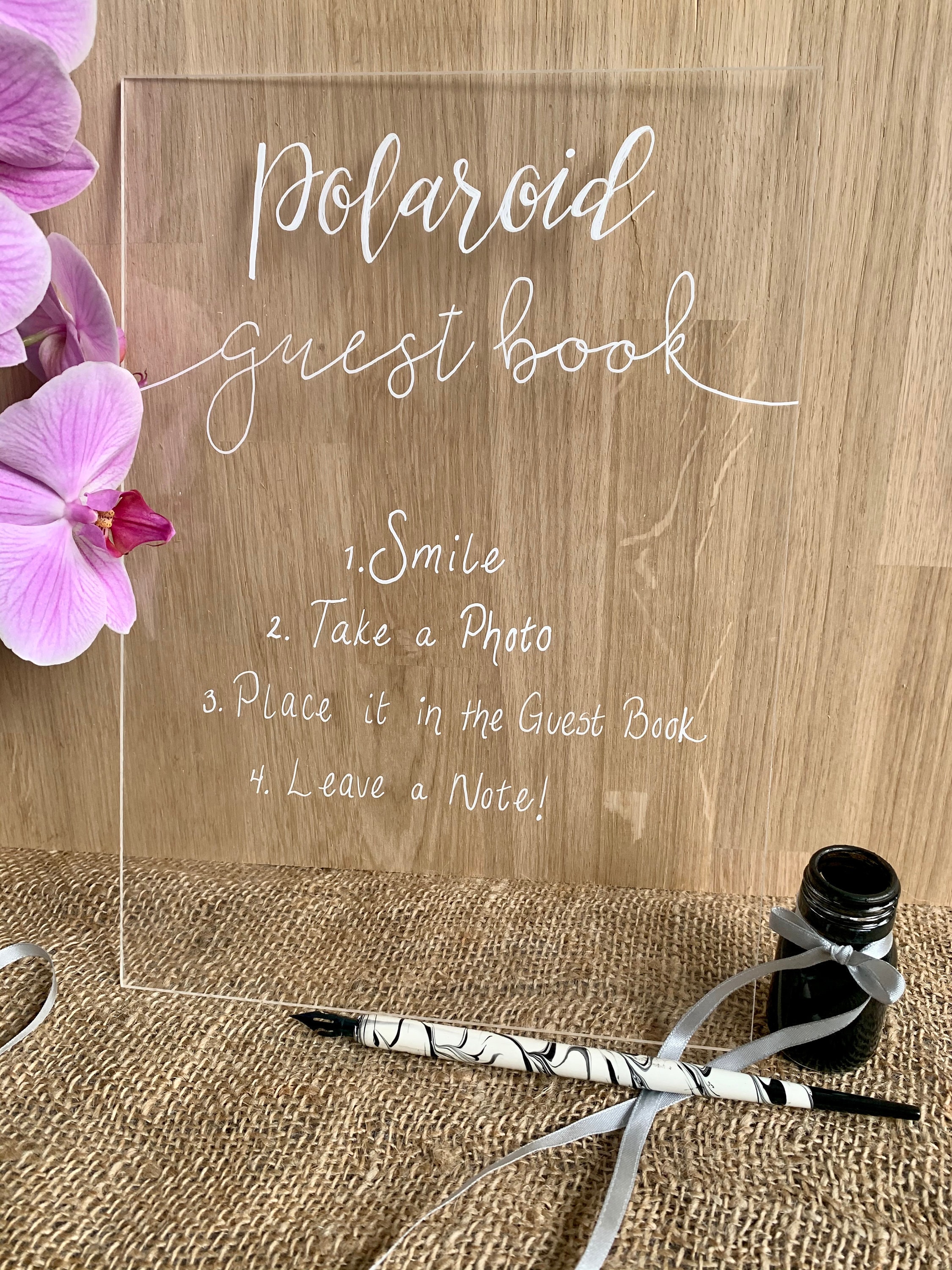 Hochzeit Schild Gästebuch Acrylschild handgeschrieben Etsy
