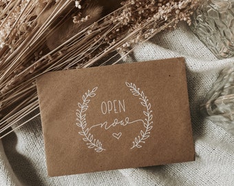 Beim Umschläge offen eingestellt 9er | Öffnet mich wenn Briefe Kraftpapier C6 | Geschenk Fernbeziehung Paare Freundin Familie Freund